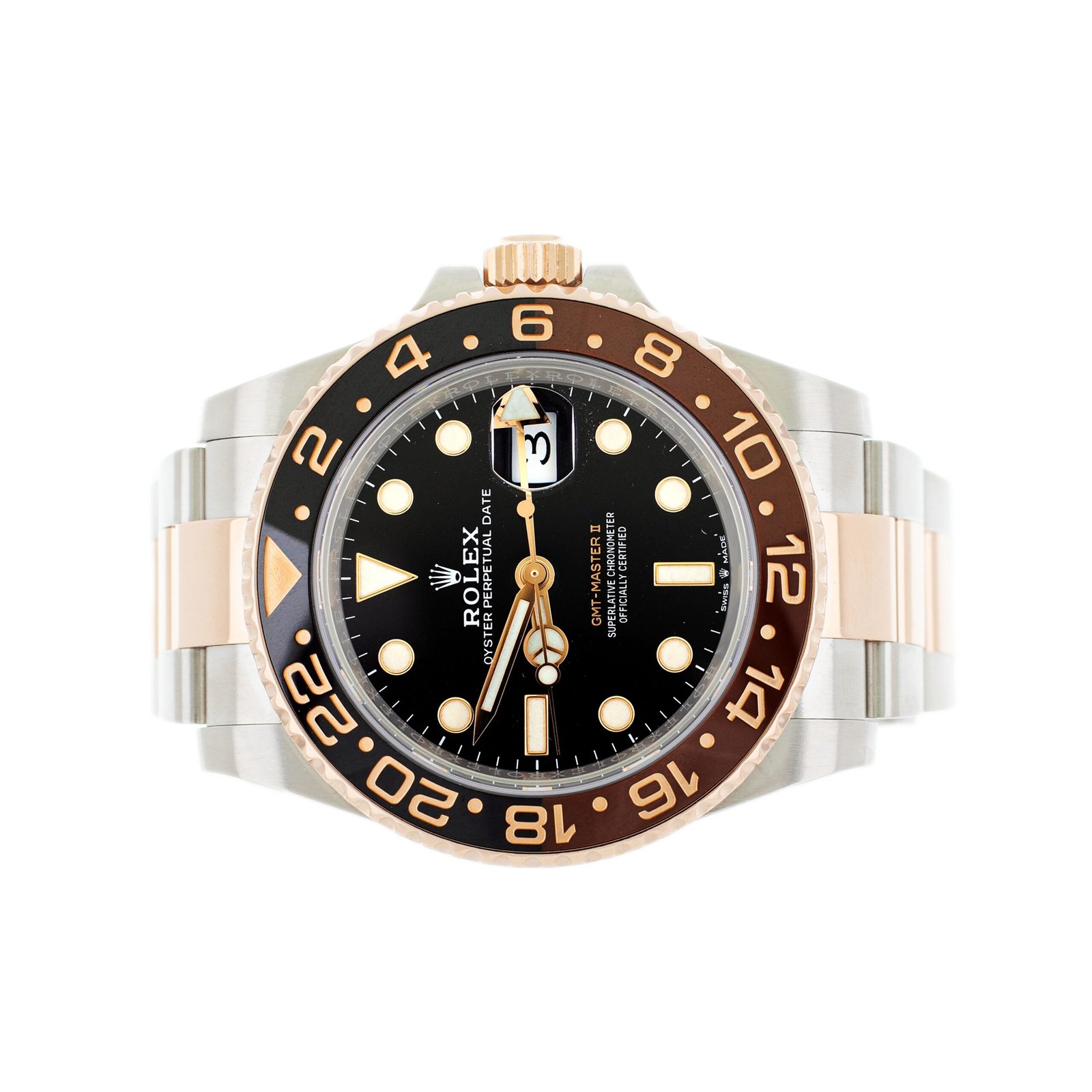 Rolex Gmt-master Ii 'root Beer' Steel & Gold Black Dial 40mm 126711chnr Full Set