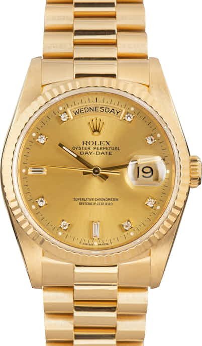 Rolex President Gold Day-Date 18238 Diamond Dial